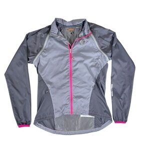 Pearl Izumi Women's Gray Cycling Jacket with Pink Accents